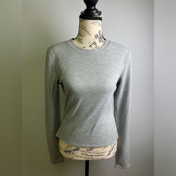 WeWoreWhat fitted crewneck waffle top NWT Size L - Picture 1 of 8